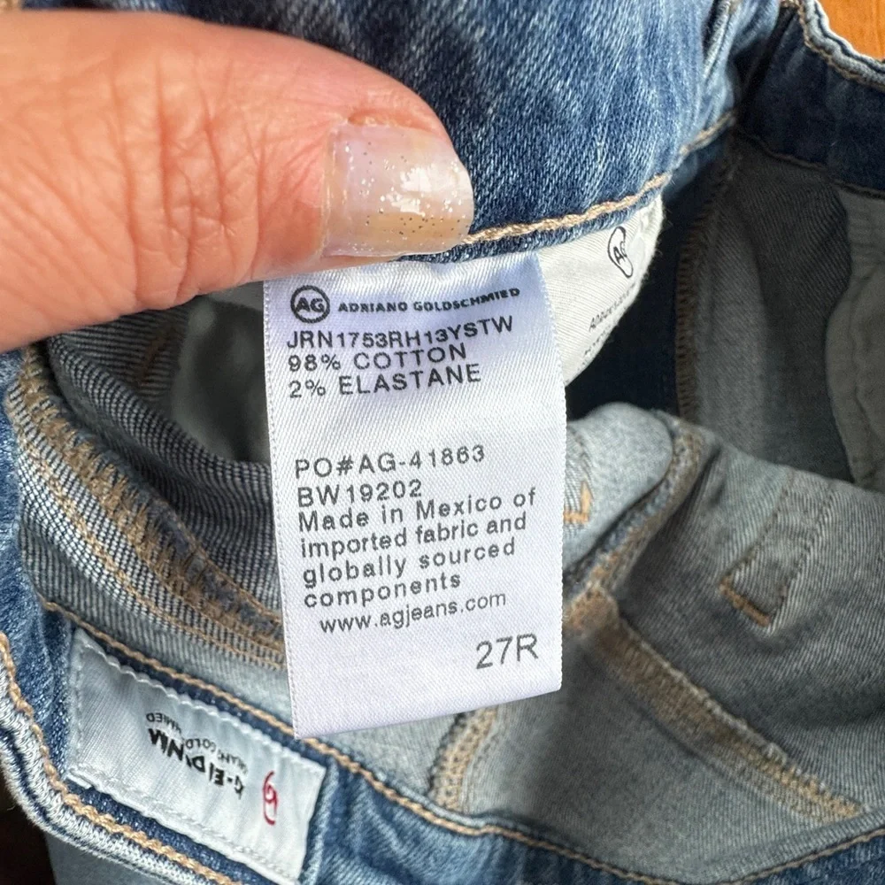 AG Adriano Goldschmied the Isabelle high rise straight cropped jeans size 27r - Picture 13 of 14